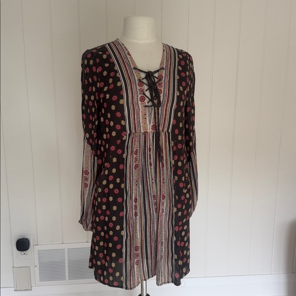 Free People Rain or Shine Pebble Print Tunic Mini Dress – Size Small - Picture 4 of 8